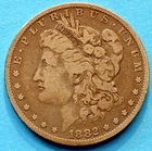 1882 0/S Morgan Silver Dollar -- Semi-Key Date/Error Coin!