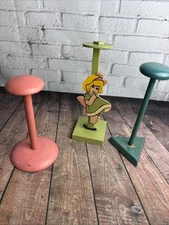 Vintage Wood Hat Stand Dolls Art Deco Lot