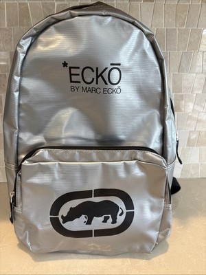 Ecko By Marc Ecko Unltd Backpack Book Bag Silver Gray Black Duct Tape Style