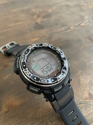Casio Pro Trek PRW-2500 Triple Sensor Digital Watch Black Tough Solar Japan Used