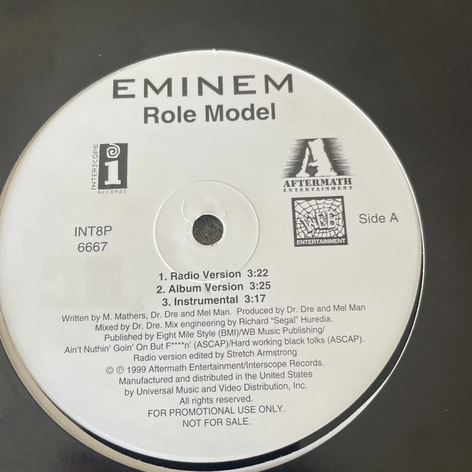 Eminem - Role Model b/w Cum On Everybody 12" Vinyl Promo Aftermath 1999 Dre Dre - Image 2 of 3