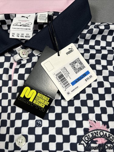 Puma Herren XL Arnold Palmer Glen Oaks Kurzarm Stretch Kariert Golf Polo - Bild 4 von 13