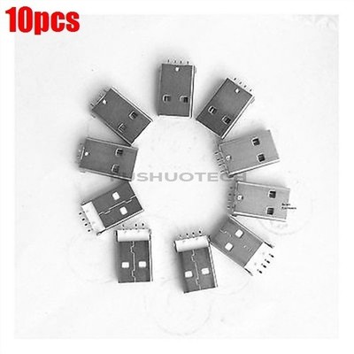 4-Pin 4P Smt Male Connector 10Pcs Jacks Socket Usb Panel Connector Adapter Ic mp