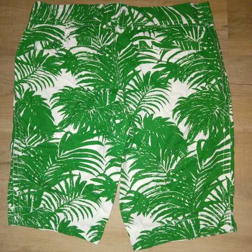 Old Navy Board Shorts Boys Size 12 Green Palm Leaf Pockets Knee Legnth Mid Rise - Picture 3 of 3