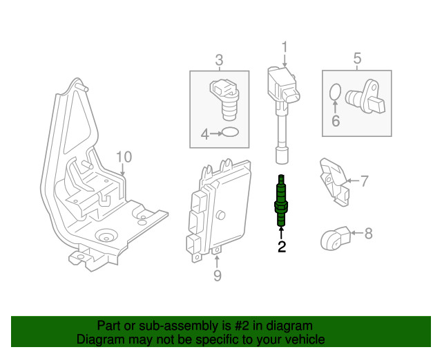 Pack of 10 New Genuine Nissan Plug-Spark OE 22401JD01B