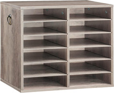 Literature Organizers, 12 Compartments Office Mailbox with Adjustable Shelves, W
