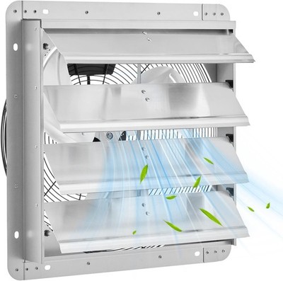 12 in Shutter Exhaust Fan with Speed Controller Wall Mount for Shed
