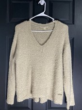 Michael Kors V-Neck Beige Knit Sweater Size Medium