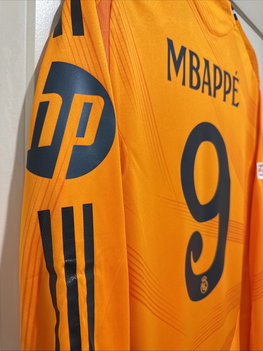 Mbappe #9 Mens MEDIUM Adidas Real Madrid Authentic Away Long