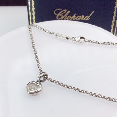 Chopard Happy Diamonds Collier Kette Anhänger 750 Weißgold Diamant 0,05 ct#3813