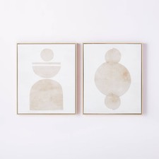 Abstract Shapes Framed Canvas Art - Set of 2