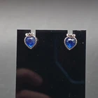 Sarah Coventry Love Story Blue Earrings Studs Pierced Vintage Costume Jewelry