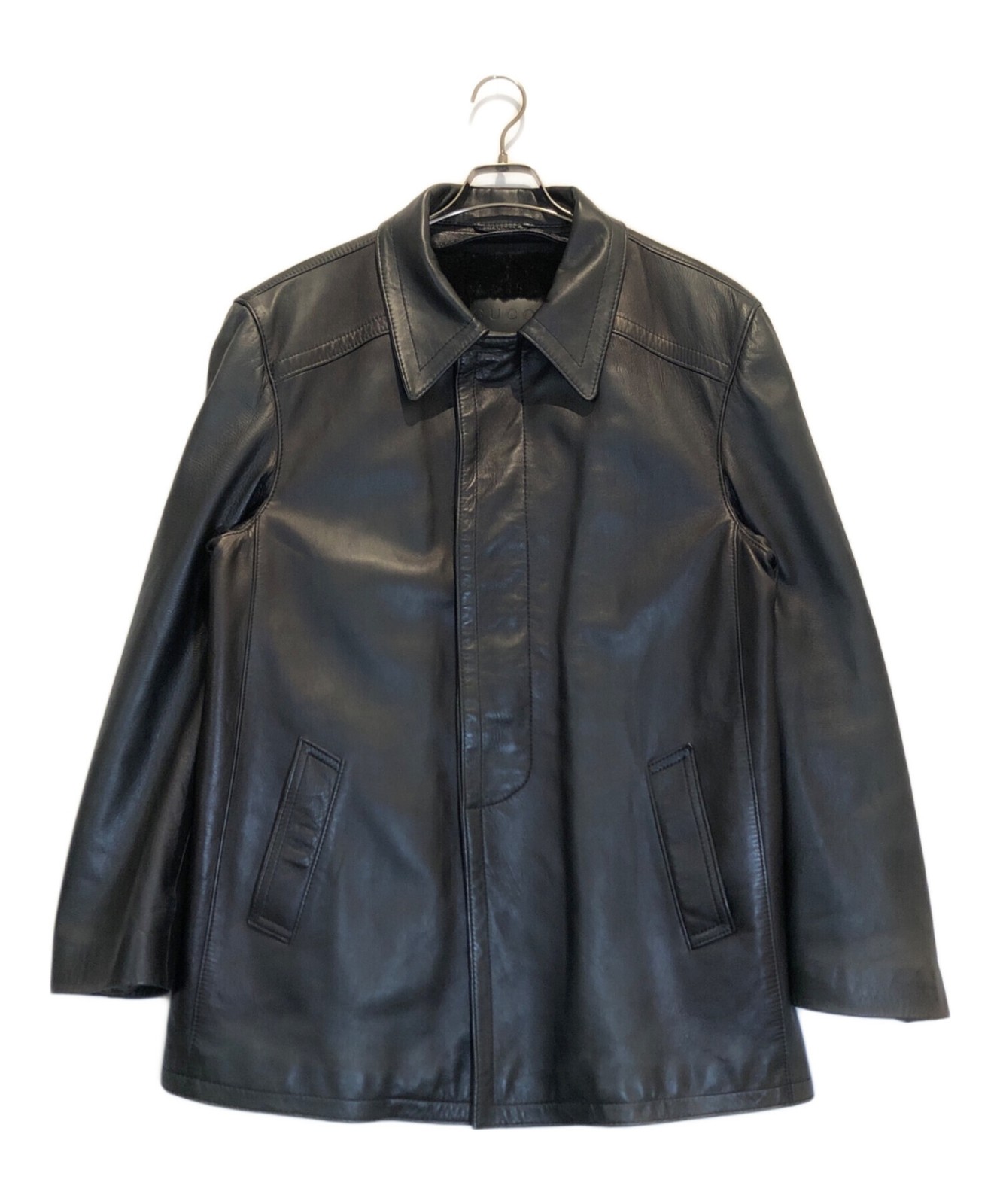 GUCCI (Gucci) Fur-lined leather jacket/ black/ size: 50 image 3