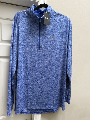 Under Armour® Men's XLT UA Tech™ 2.0 1/2 Zip Long Sleeve Royal/Gray