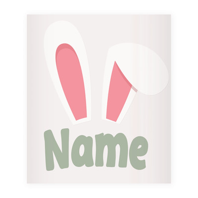 Individueller Aufkleber Osterhasenohren | Personalisiert Kinder Name Ostern Geschenk