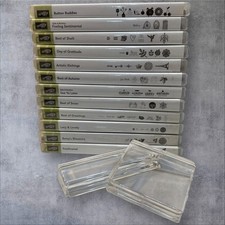 Lot of 12 Unused Stampin Up Clear Stamp Sets 2 Acrylic Blocks