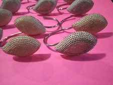 Set Of 18 Interchangeable Shower Curtain Hooks Teardrop Petal Design Peir One.