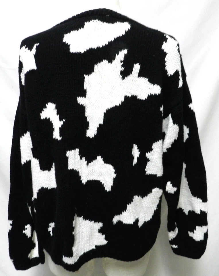 Suéter Top Vittadini Sport Vintage Tejido Algodón Negro Blanco Talla Grande Lg L Foto 2 de 4