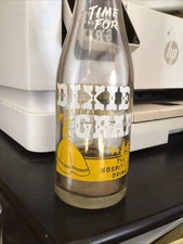 8” ACL SODA BOTTLE DIXIE GRAPE CHARLOTTE NC 1947 Woman Picture Label Dress