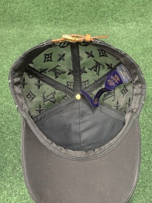 Louis Vuitton Monogram Mesh Leather Strapback Hat Black LV