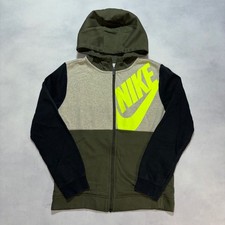 Nike Kids Colorblock Full Zip Hoodie Youth Boys Large Green Black Kids Pack