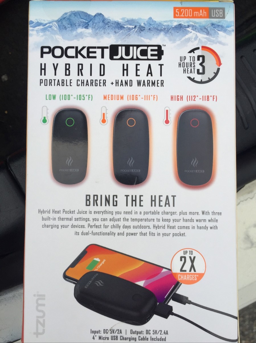 Tzumi- Pocket juice, Hybrid Heat, Portable power bank Hand