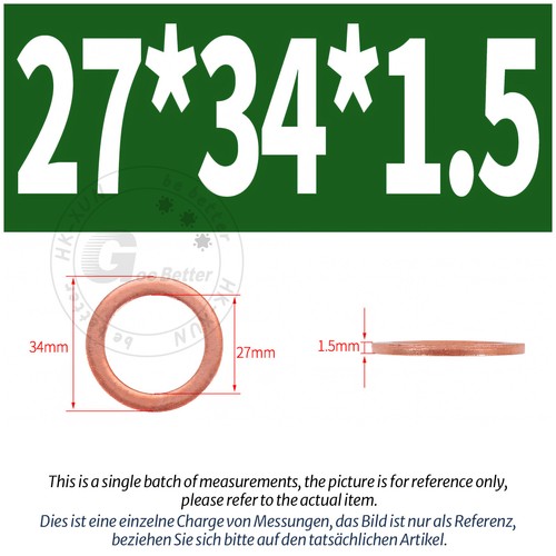 Copper Sealing Washers Metric - M3 M4 M5 M6 M8 M10 M12 - M60 Sump Plug Washer - Picture 116 of 130