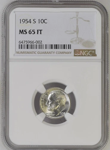 1954-S 10C Roosevelt Dime NGC MS65FT