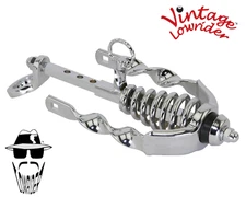 ORIGINAL F&R Vintage Lowrider Chrome Spring Suspension Fork Slammer Flat Twist