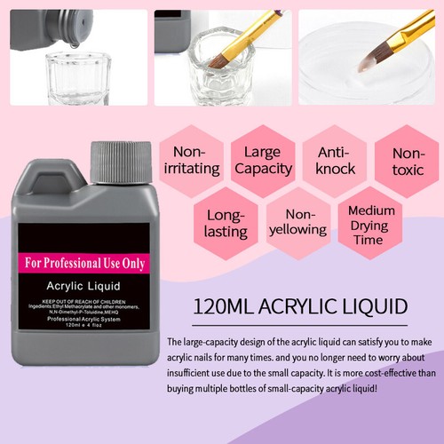 Full Nail Acrylic Art Starter Kit Powder Liquid Glitter Manicure Free Gift Set - Picture 5 of 12