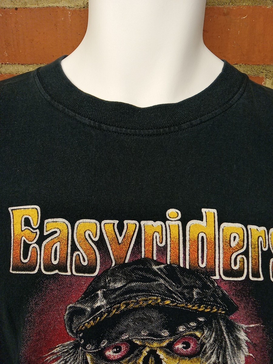 Vintage Easyriders Long Sleeve T Shirt Mens Large Black Skeleton