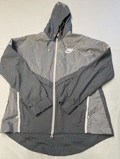 Womens NIKE Gray Bonded Windrunner Jacket Sz L