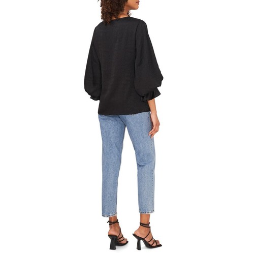 NWT Vince Camuto Womens Size Large Geo Print Jacquard Bubble Sleeve Blouse NEW - Picture 5 of 10