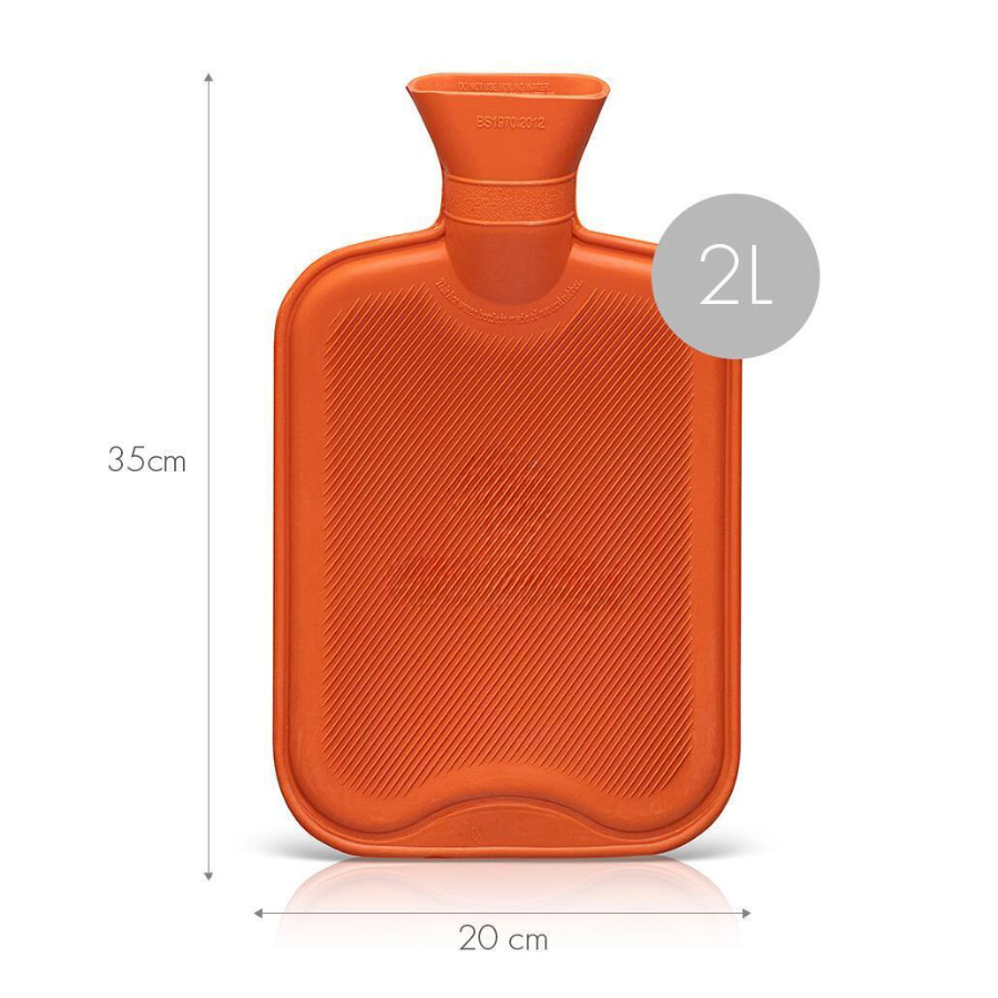 New Large Hot Water Bottle Leak Proof Natural Rubber Warmer 2L liter