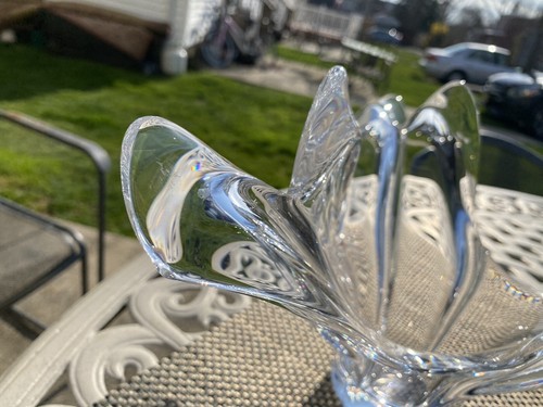 Cofrac Art Verrier France Crystal Centerpiece Bowl Signed 8.5'' Tall 13.5'' Wide - Picture 8 of 13