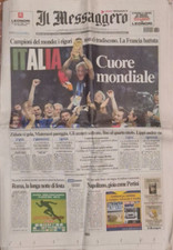 Giornale Il messaggero quotidiano 10 luglio 2006 Italia campione del mondo