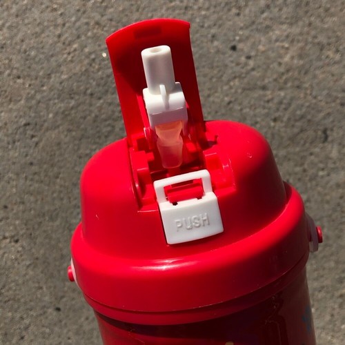 Rare Vtg 2001 Hello Kitty Sanrio Red Plastic Thermos w/ Push Pop-Up Sipper - Picture 7 of 12