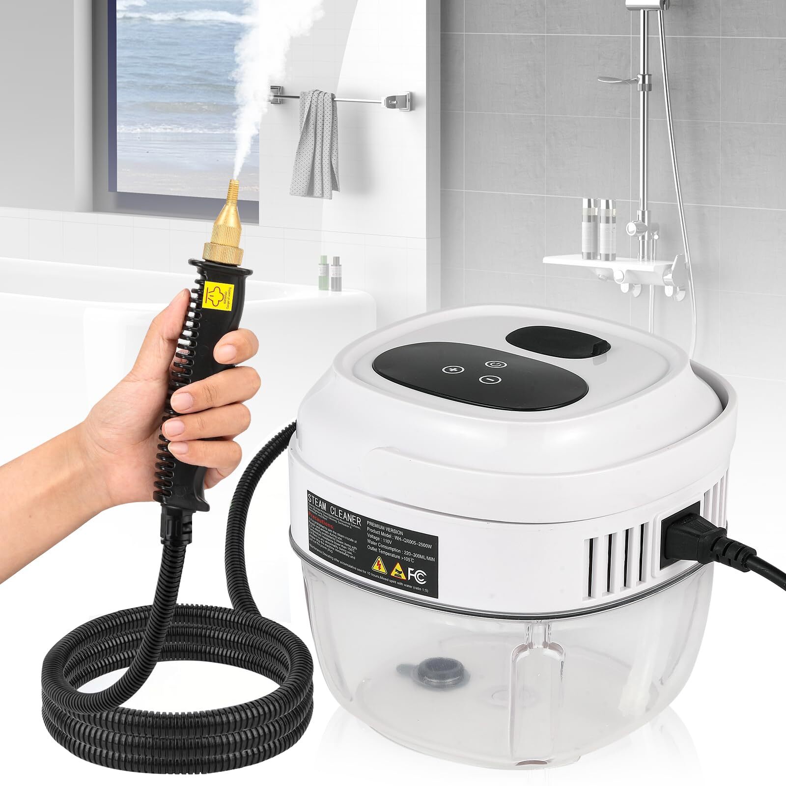 Handheld Steam Cleaner 2500W High Pressure 1.5L Steamer for Cleaning, Portabl...-image