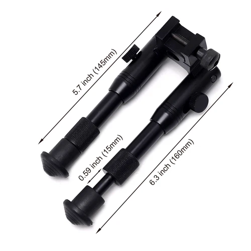 6''/6''-9''/8''-10"Rifle Bipod for 20mm Picatinny Rail Clamp-On Hunting Bipod - Picture 15 of 26
