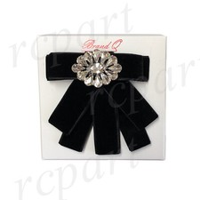 New formal Brooch Bow tie velvet rhinestones Black elegant wedding gift