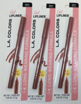 3x L.A. Colors Gel Lipliner Easy To Sharpen! Long Wearing, Alluring Fetching