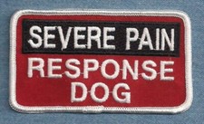 SEVERE PAIN RESPONSE DOG service dog vest patch