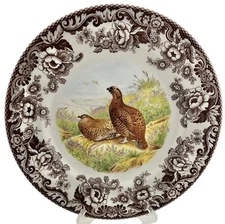 New Spode Woodlands Red Grouse Dinner Plate Porcelain Large 10.5” England