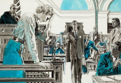 Sherlock Holmes In the Witness Box Robert Fawcett Exploits Series Art Print