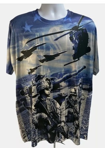 New Men's America Military Troops Realistic Print T-Shirt Sz Small #1068 - 第 4/8 張圖片