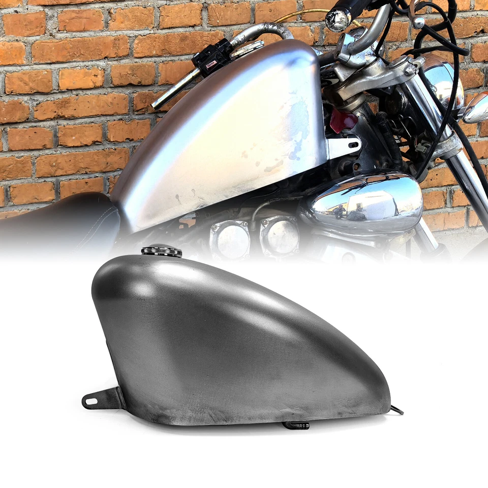 Tanque de combustible de gas hecho a mano de 12L para YAMAHA Virago XV400 XV535 + Tapa de gas modificada Foto 3 de 4