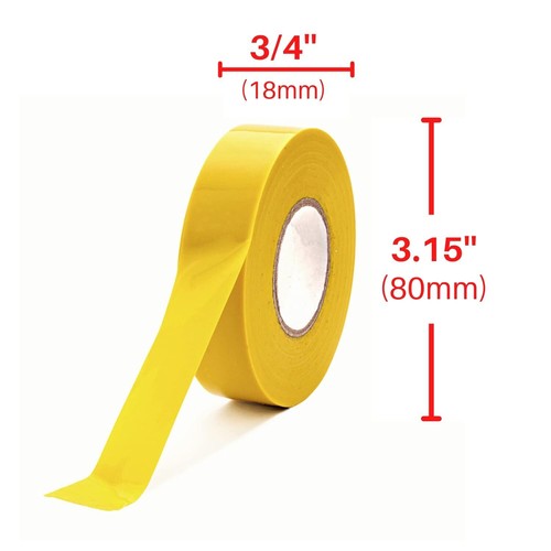 Xtricity Vinyl Yellow Electrical Tape 3/4 inch x 66 Ft for Electrical Insulation - Picture 4 of 5