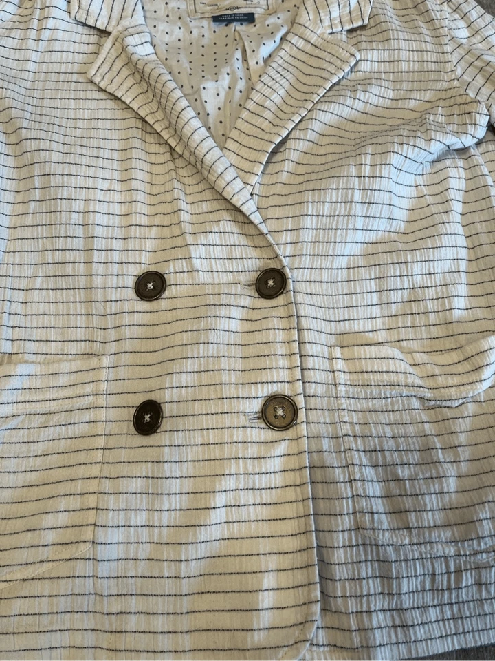 Blazer Anthropologie Cartonnier Rayas Ligero Talla XXS Foto 3 de 4