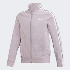 adidas Girl's TRACK JACKET ASYMMETRICAL STYLE Purple Size Medium ED7790 NWT