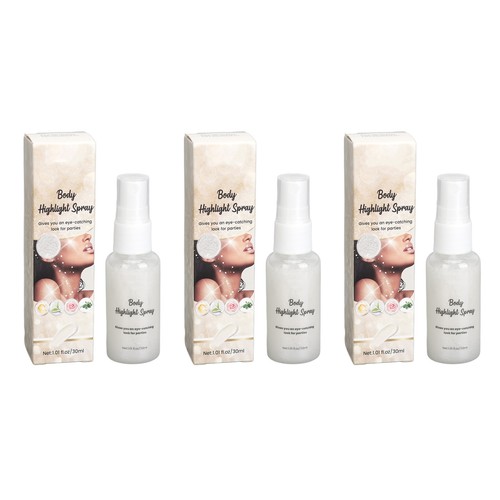 3pcs 30ml Body Glitter Spray Shiny Effect Skin Highlighter Spray For Collarb WPD - Picture 9 of 22